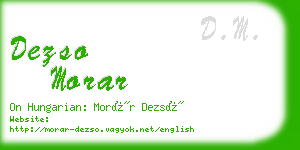 dezso morar business card